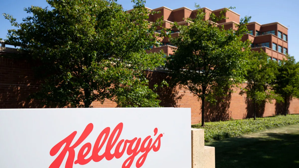 Kellogg's signage outside its headquarters in Michigan.