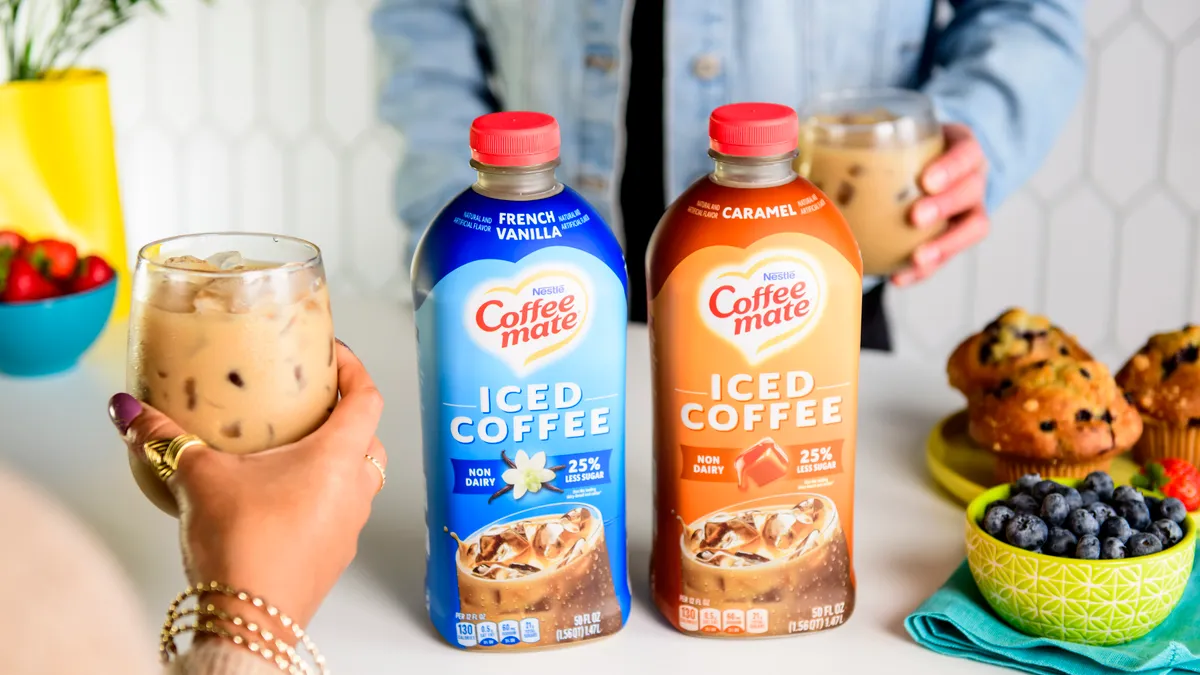 Bottles of the new Coffee mate Iced Coffee made by Nestle.