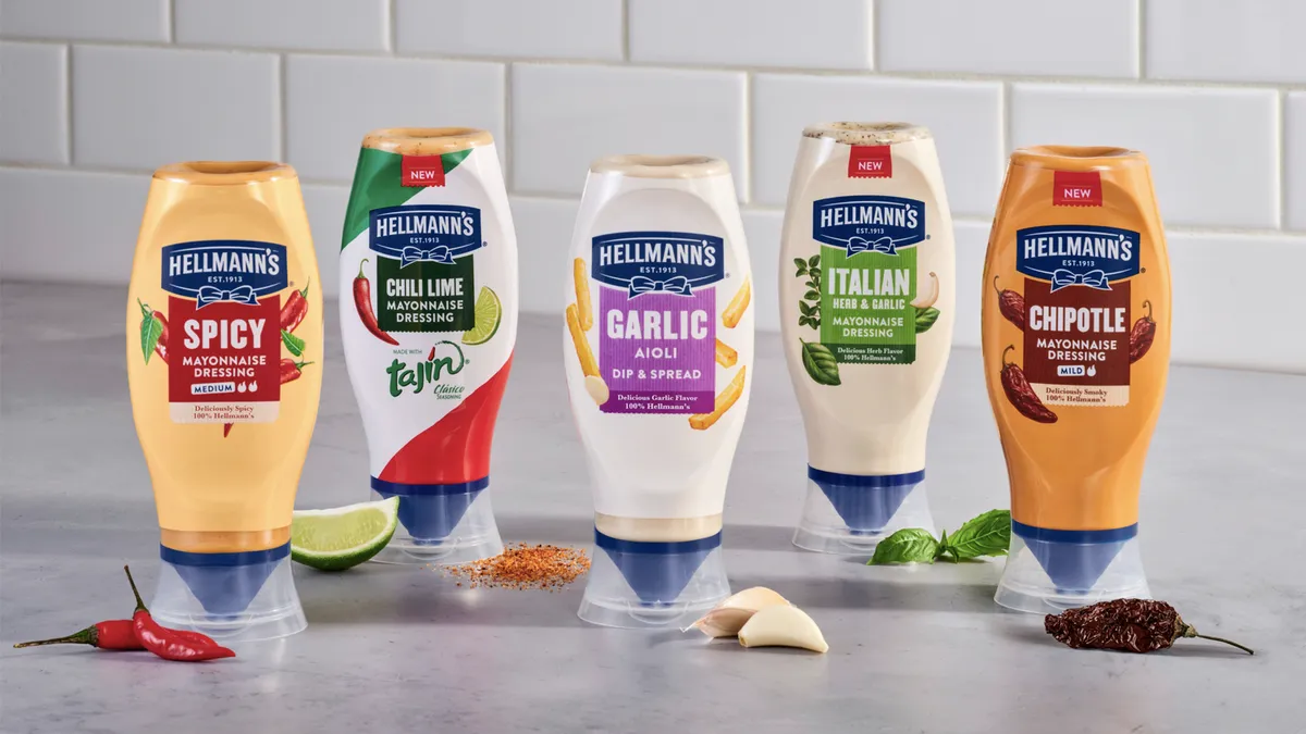 Hellmann's flavored mayo offerings sold in the US by Unilever.