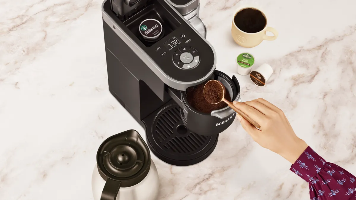 A Keurig brewing machine from Keurig Dr Pepper.