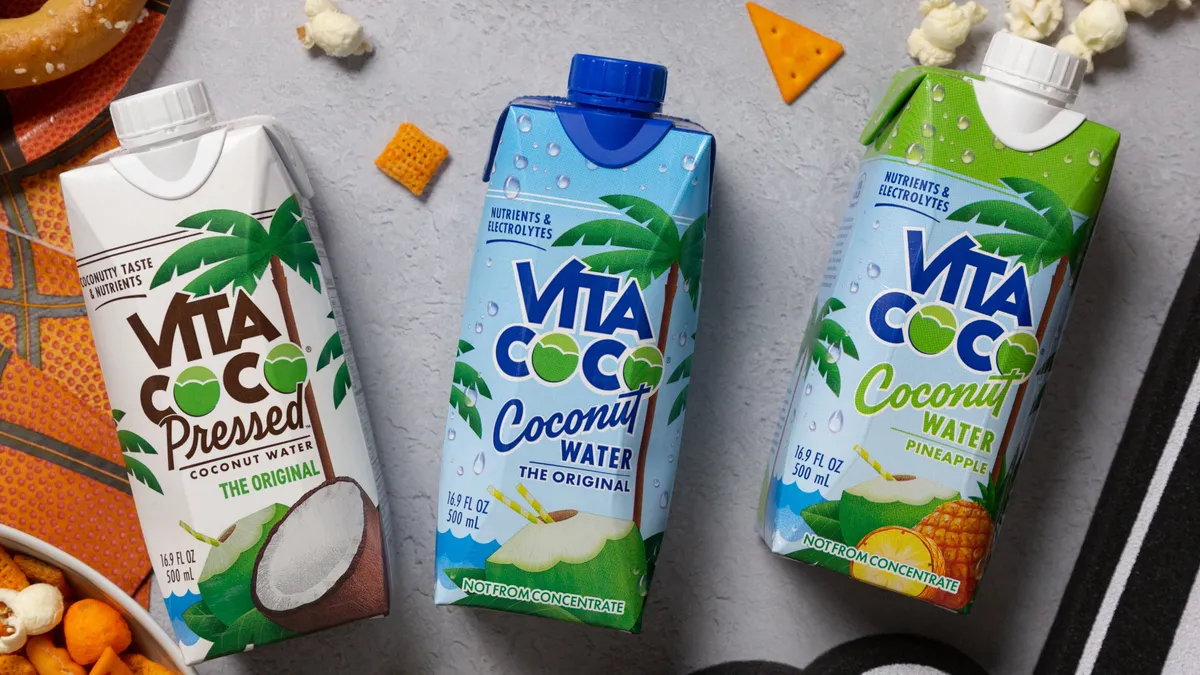 Cartons of Vita Coco products.